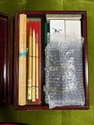 Calligraphy Tool Set Wooden Box Brush Dragon Ink Stone Vintage Suzuri Grinder
