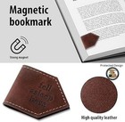 Fell Asleep Here Magnetic Faux Leather Bookmark For Book Lovers Brown 