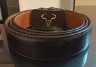 Bulliant Men s Ratchet Belt 2 Pack-click Leather Belt Adjustable For Men Gift