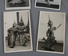 Lot Of 4 Vtg Thai Classical Dancers Rppc Thailand Real Photo Postcard
