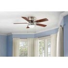 Hugger 44 In  Led Indoor Brushed Nickel Ceiling Fan With Light Kit