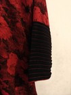 Le Reve Women s Kurta Red Floral Pattern With Black Trim Large Size L