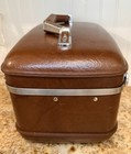 Vintage 1970s American Tourister Train Case Chocolate Brown Expandable Mirror