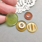 Bakelite Button Vintage Sewing Lot 4 Apple Juice  Green  Amber 5 8 -7 8  3 4grtw