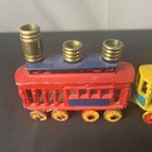 Vintage  Antique Mini Metal Menorah Trolly 3 Cars For Hanukkah