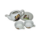 Vintage Japan Miniature Tea Set Porcelain Hand-painted Boy   Girl Storybook