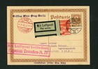 1927 Austria  Beethoven Postal Card Used Flight To Dresden Vf Cover Air Mail