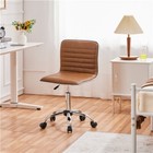 Armless Ribbed Office Chair Low Back Swivel Task Chair With Wheels For Desk