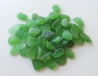 60 Pcs Green Beach Combed Sea Glass  Jewelry Quality Near Mediums