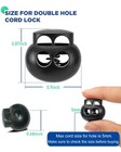 12pcs Cord Lock  Double Hole Round Ball Plastic Spring Cord Locks  End Stoppe   
