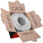 Cat6 Cable 1000ft 23awg Solid 4 Pair Bulk Cat 6 Ethernet Cable  utp Cmr  550mhz