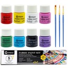 Fabric Paint Set - 8 Colors  20ml   0 7 Oz Each  Permanent Clothing Paint For   