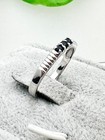 14k White Gold Sapphire 3-stone Ring- Vintage- Size 9- 0 15 Carats- 2 6mm Band