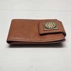 Vtg Rolfs Zodiac Sign Cowhide Wallet Camel Brown Boho Celestial Whimsigoth