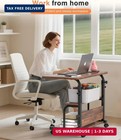 Portable Rolling Desk On Wheels Adjustable Height Desks For Small Spaces 