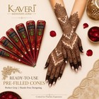 Kaveri Natural Henna Mehandi Cone Pack Of 12 Dark Brown Bridal Mehendi Cones