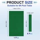 8ft Billiard Cloth Pool Table Felt Kit With 6 Cloth Strips Thickened  Green