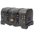 Vintage Wooden Treasure Chest Decorative Box With Lock - 12 2  X 7 1  X 7 1   