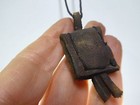 Vintage Tibetan Handmade Leather Prayer Amulet Sacred Pouch 1  Pendant 2 Pieces