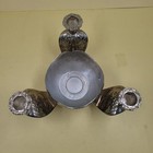 Godinger 1991 Centerpiece Bowl W  3 Candle Holders  Silverplate With Designs