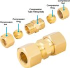 Brass Compression Tube Fitting  1 8  Od  Compression Union Connector   15 Pack 
