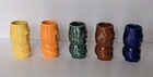 Dynasty Ceramic Tiki Mug Shot Cups - Lot Of 5 - Blue Orange Green Brown   Yellow