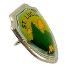 Vintage Saint St  Lucia Lapel Hat Pin Travel Souvenir Gift Caribbean Mountains