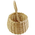Vintage Rustic Small Woven Wicker Basket With Handle Light Natural Easter 6 5x9 