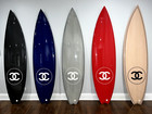 Chanel Carbon Fiber White Cc Logo Surfboard Set Of 5 Black Blue Silver Red Beige
