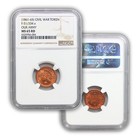  1861-65  Red Civil War Token    our Army  Ngc Certified Ms 65 Rd