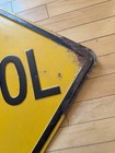 Vintage School Sign Heavy Metal Embossed Crossing Street Sign Antique Original