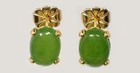 19thc Antique 2   Jade 14ktgf Studs  Ancient Turk Mongol China Sword Victory Gem