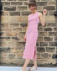 French Gingham Maxi Dress Vintage Style Seersucker Check Full Length Midi