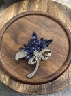 1 5  Silver-tone Flower Rhinestone Brooch Lapel Pin New Free Ship B1914