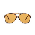 Freckles Mark Vintage Retro 70s Sunglasses For Oversize  Yellow   Tortoise