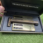 The Gillette Deluxe Trac Ii Razor Vintage Box Set Gold Accents W 4 New Razors 13