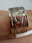 Vintage Ring Northwest Coast Native Sterling Silver Band Wide Size 6 Signed