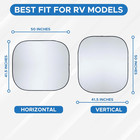2-piece Rv Windshield Sunshade   Reflective 240t Polyester Front Windshield Shad