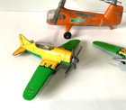 Lot Of 3 Vintage Hubley Airplane Orange Helicopter Toys All Original With Wear