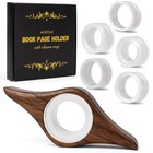 Adjustable Book Page Holder With 5 Rings  Handmade Walnut Thumb Bookmark  Keeps