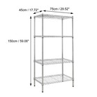 4-tier Modular Shelving Unit - Heavy Duty  Adjustable  59   Tall  Steel   Sliver