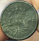 1803 Draped Bust Half Cent  fair Details  Damaged 
