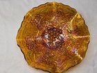 Imperial Heavy Grape Marigold Carnival Glass Bowl 9  Antique