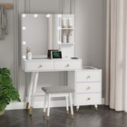 5-layer Rack With Mirror Cabinet  Dressing Table Set With Row Plug Lighting