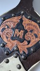 Vintage 1950s Fireplace Bellows     Hand Carved Wood   Leather   decorative Mid-cen