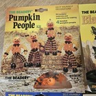Vtg Beadery Kit Lot Pumpkin People Witches Cats Bead Beading Halloween Ornament 