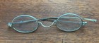 Antique Vintage Very Thin Wire Rim Glasses In Original Hard Leather Case