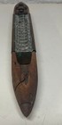 Antique 14 1 2 Inch Wood And Metal Netting Needle Shuttle