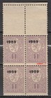 1909 Bulgaria Small Lion With Overprint  original Gum block Of 4  Full Set Mnh  