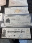 Antique Vintage 1800s Bank Check Lot Various States Signed And Stamped 17 Total